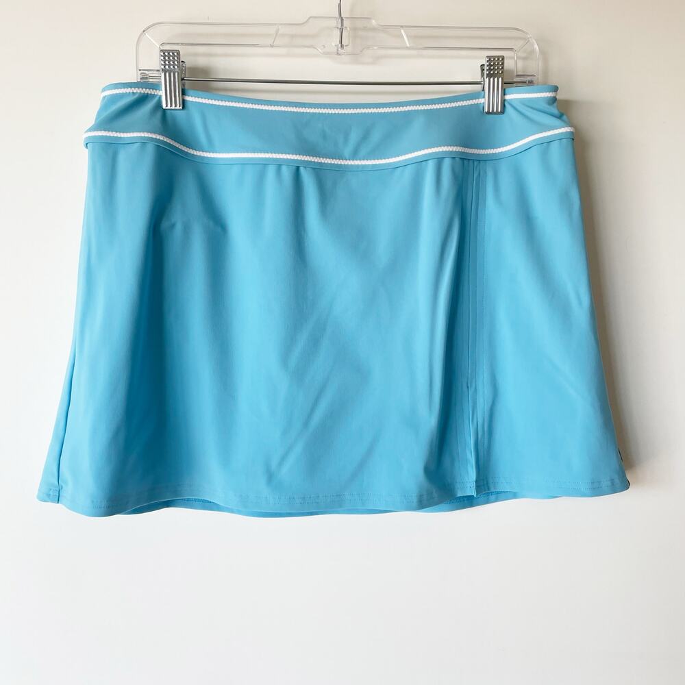 Lands' End Women's Blue Swim Skirt Skort Size 10 Built-In Liner New